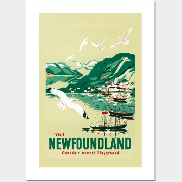 Vintage Travel Poster Canada Visit Newfoundland Wall Art by vintagetreasure